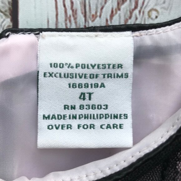 Laura Ashley Toddler Black Pink Rose Detail Party Dress  Size 4T - Picture 7 of 12